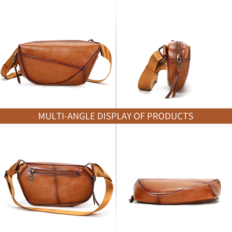 Saddle Bag Distressed - Винтажная мужская нагрудная сумка из натуральной